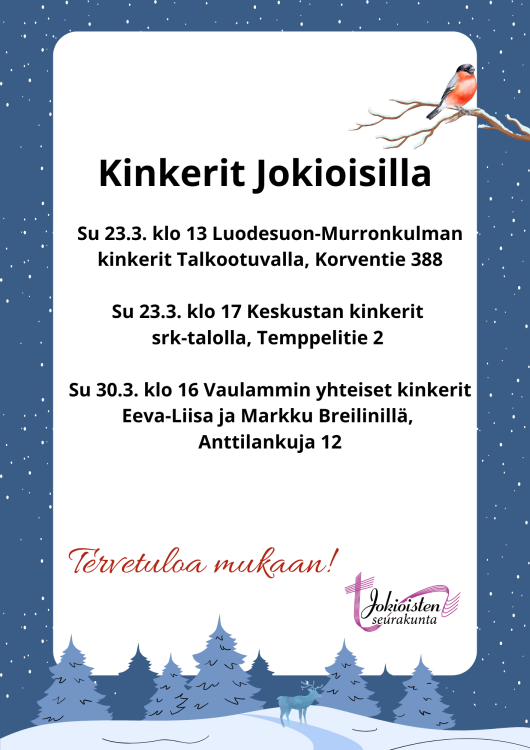 Vaulammin yhteiset kinkerit Eeva-Liisa ja Markku Breilinillä Kinkerit Jokioisilla
