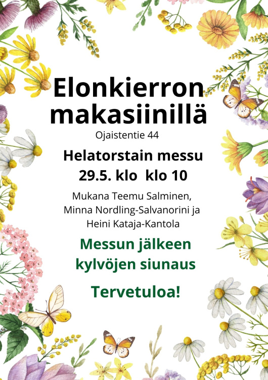 Helatorstain messu ja kylvöjen siunaus Elonkierrossa Kylvöjen siunaus Elonkierrossa