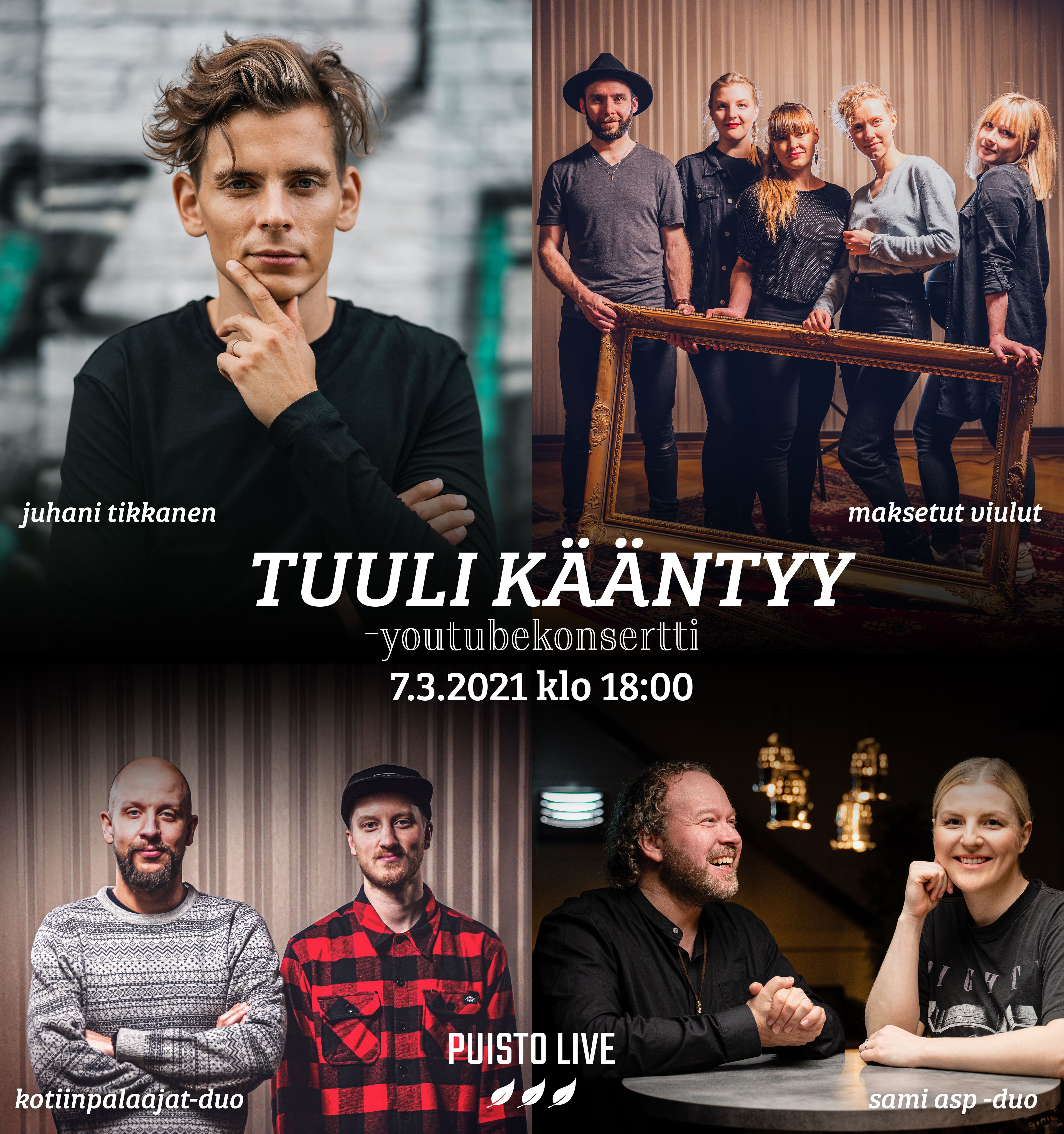 TUULI KÄÄNTYY-konsertti on nahtävissä linkistä https://youtu.be/XN8kjc5fUf4
